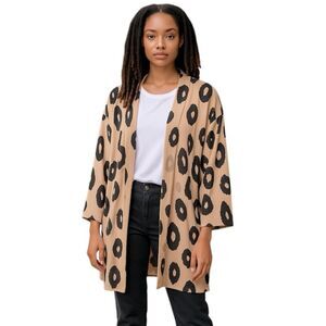 OUGES Women's Open Front Cardigan Pockets Long Sleeve Size Small